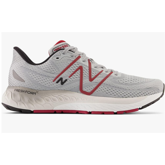 New Balance Men's Fresh Foam X 880v13 Running Shoe Grey/Crimson/Black 8 - Picture 1 of 10